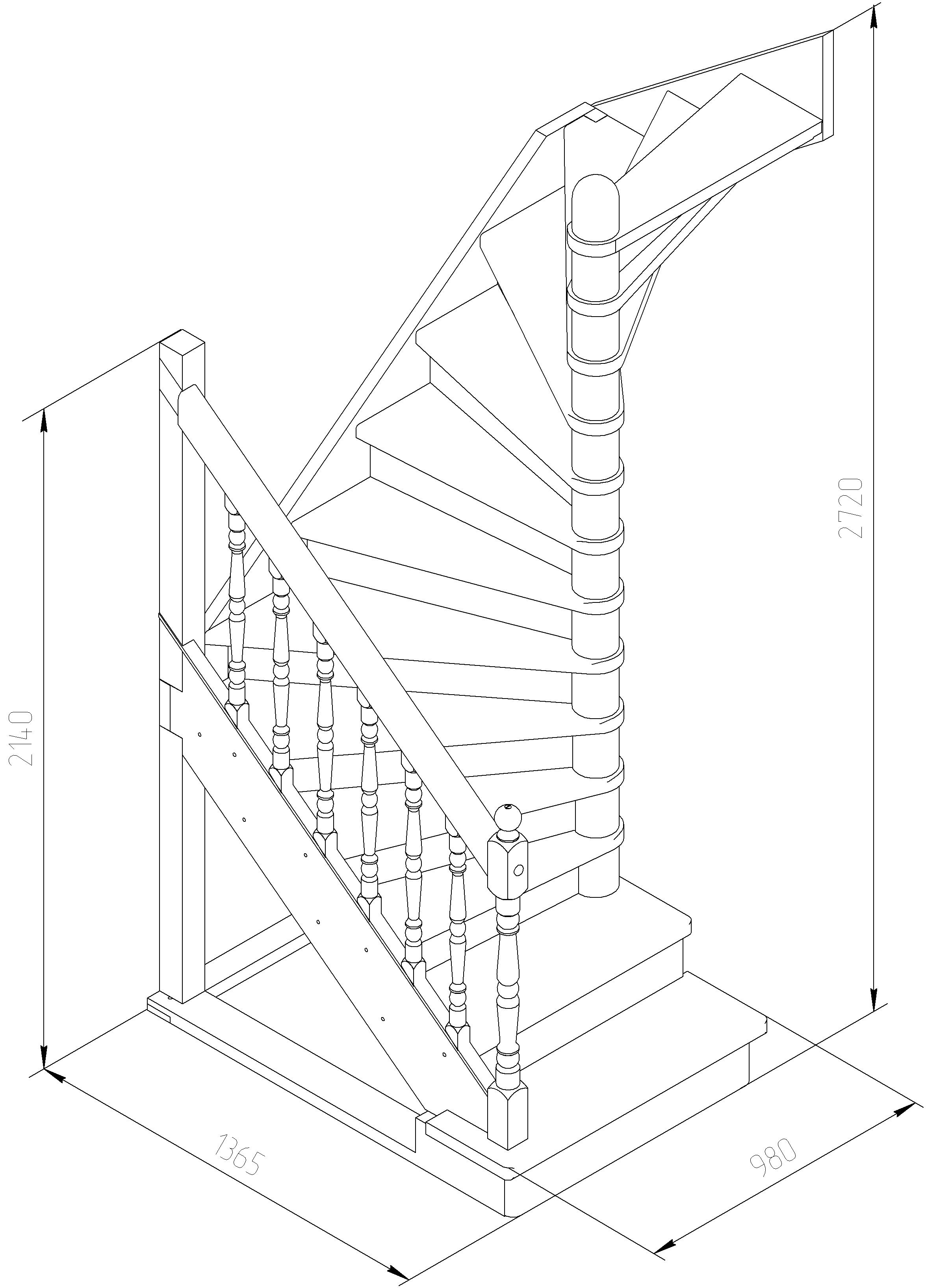 Чертеж лестницы ЛС-05