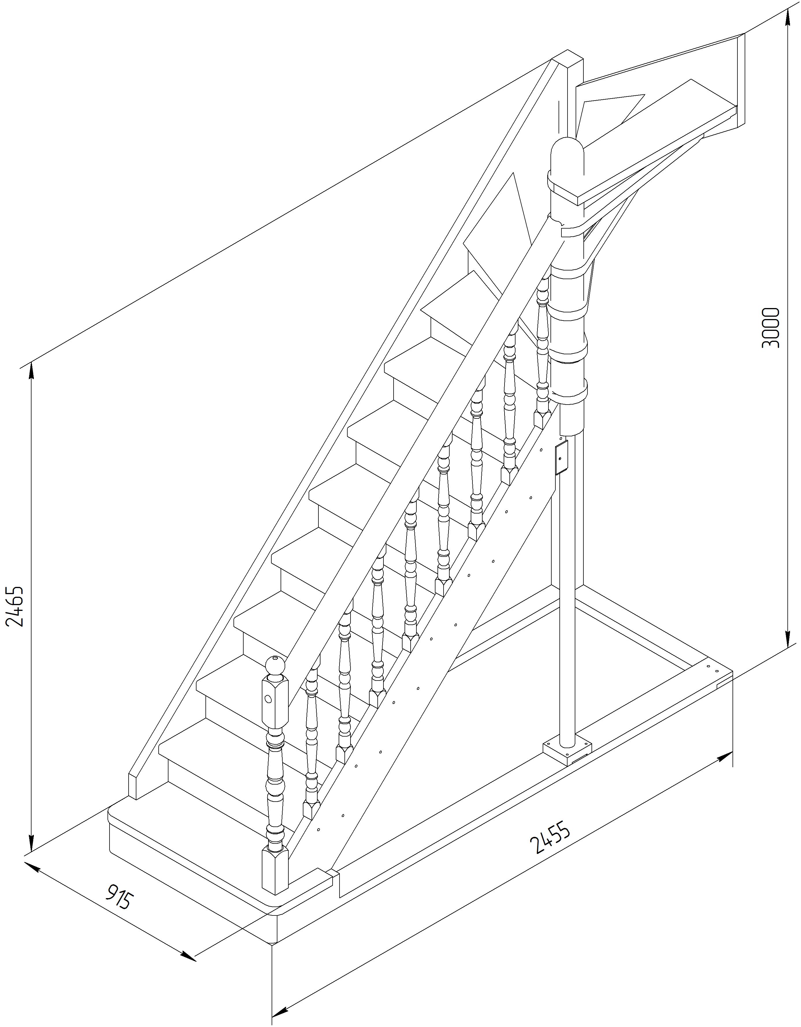 Чертеж лестницы ЛС-215